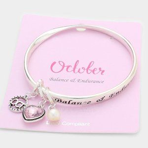 • 'Balance & Endurance' October Heart Birthday Stone Bracelet